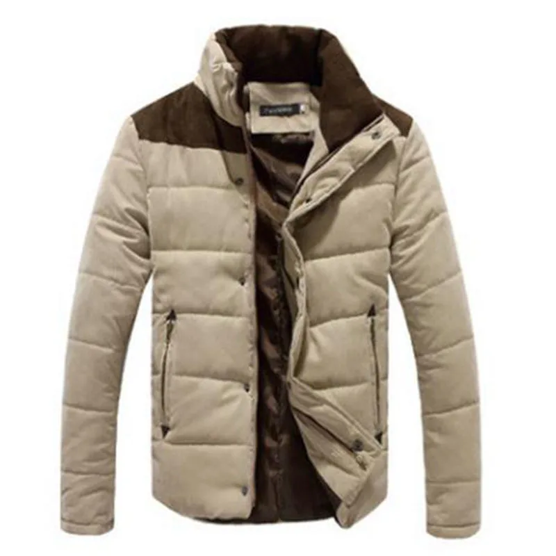 New Jacket Men Hot Thick High Quality Warm Outwear Coat Casual Solid Male Windbreak Thick cotton clothing peach skin Korean