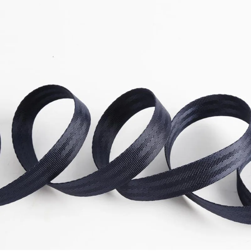 5M 38mm 실버 블루 브라운 블랙 스트라이프 나일론 카시트 안전 벨트 헤비 웨빙 스트랩 두꺼운 배낭 스태핑 벨트 가방 스트랩