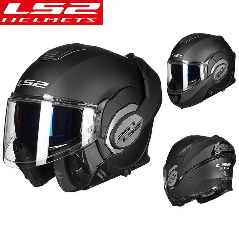 Ls2 Ff399 Valiant Helmet Man Women Full Face Chrome Helmet Without Anti-fog Fip Up Capacete Ls2 Casco Moto - Helmets -