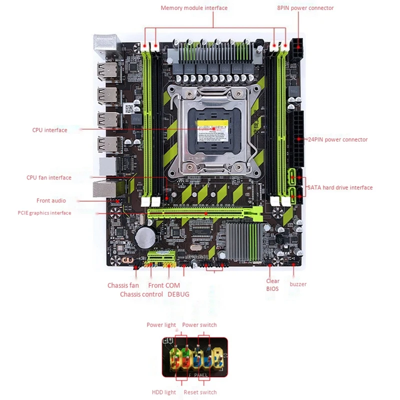 X79 X79G комплект материнской платы с LGA2011 Combos Xeon E5 2620 CPU 2 шт. x 4 ГБ = 8 Гб памяти DDR3 RAM 133hz