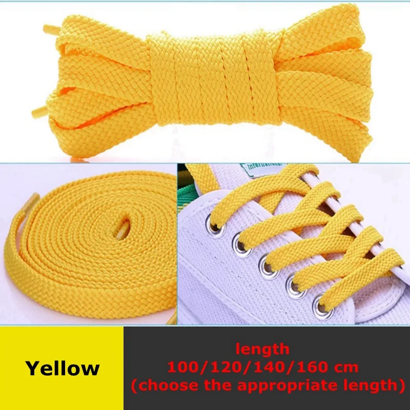 1 пара классические плоские шнурки обуви полые плетеные шнурки белый роскошный Простой Досуг кроссовки шнурки унисекс 26 цветов - Цвет: Цвет: желтый