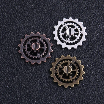 

6pcs/lot 22mm Three color Charm Vintage Zinc Alloy Glossy Punk Gear Charm Steampunk gears Charms