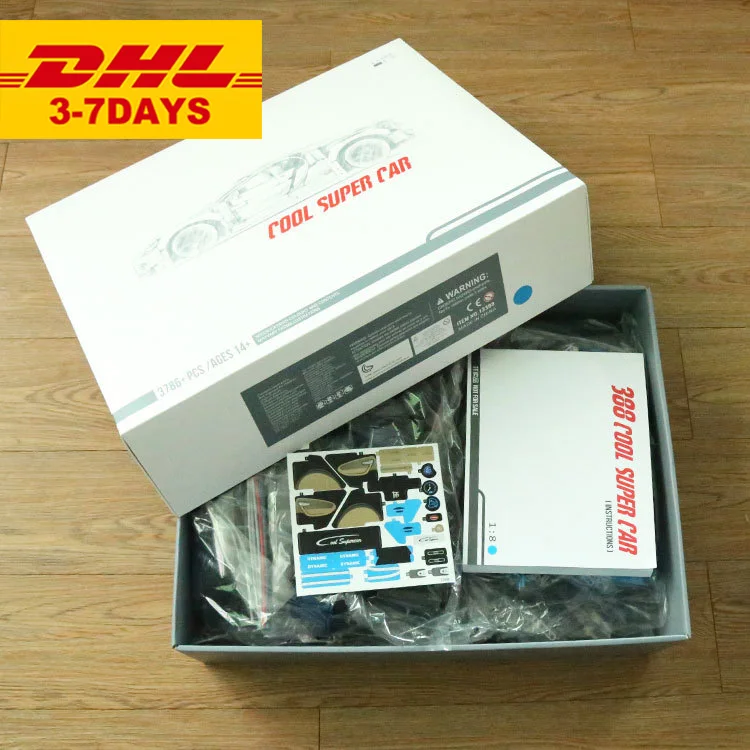 DHL DECOOL три цвета Красный, черный, синий цвет гоночный автомобиль техника 3625 шт. 3388 модель конструкторных блоков, Детские кубики, игрушки 20086 42083