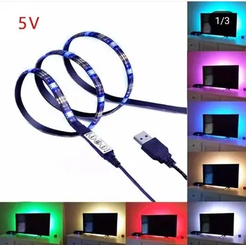

5050 DC 5V RGB LED Strip Waterproof 30LED/m USB LED Strips Flexible Tape 1m for TV Background