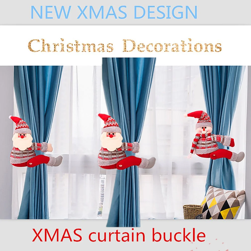 

Christmas Curtain Buckle Window Christmas Decoration Christmas Gift Cute Cartoon Doll Curtain Buckle 2020