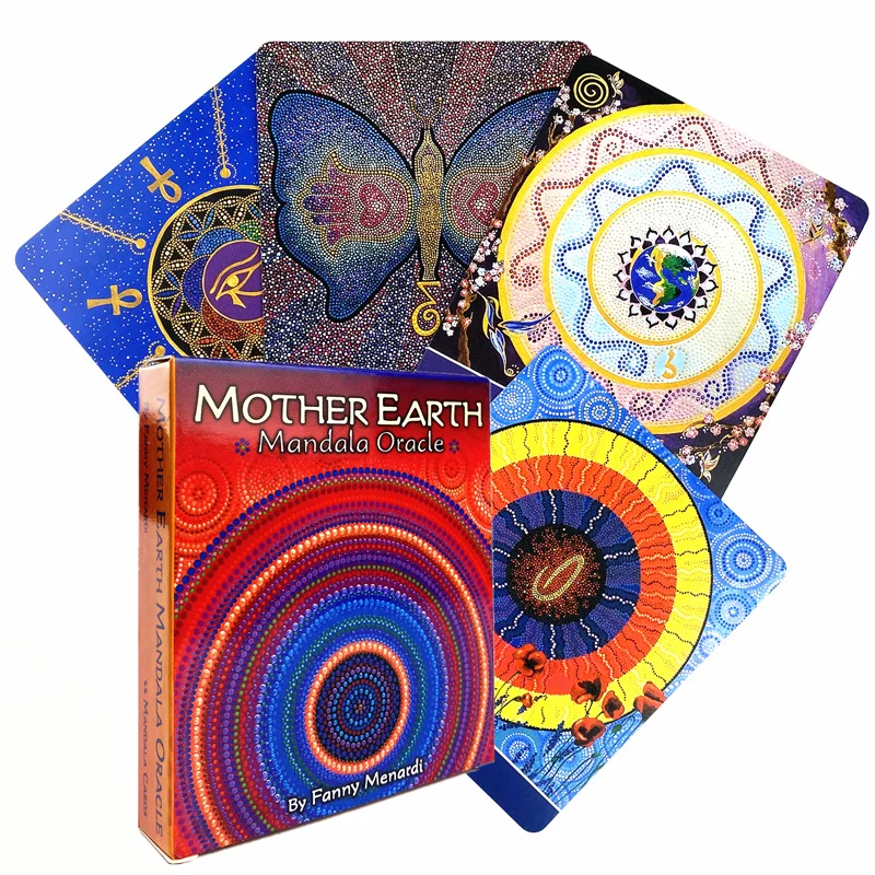 Mother Earth Mandala Oracle Card For Fate Divination English Tarot Card Deck Board Game for Adult With PDF Guidance Playing Card sacred earth oracle