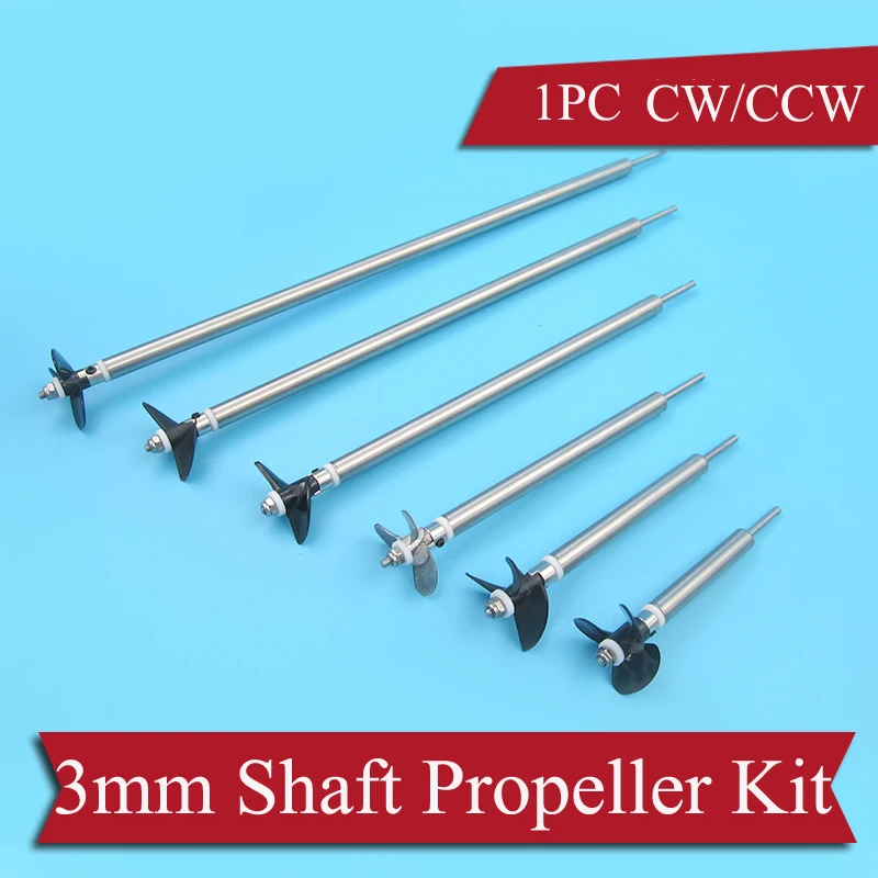 

1PC Model Boat 3mm Stainless Steel Shaft Propeller Kit 2/3-blade CW CCW Paddle+20*15cm Shafting Spare Parts for DIY Toy Boats