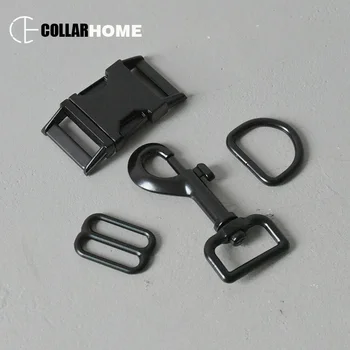 

100 sets metal quick release buckle 25 mm webbing D rings for outdoor knapsack dog collar pet leash straps DIY accessories black