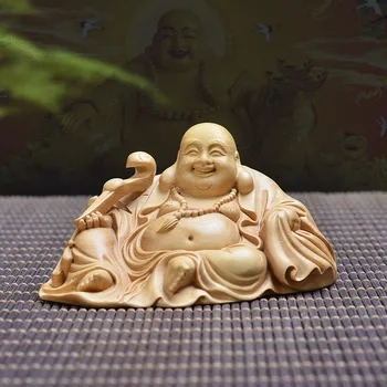 

Wood carving Buddha statue, wood crafts gift Home desktop decoration office ornaments (A1074)