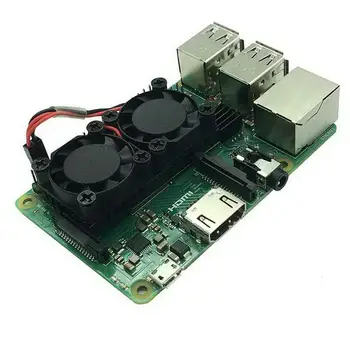 

50pcs Dual Fan Heatsink Cooler with Double Cooling Fans For Raspberry Pi 3 B Plus / 3 B
