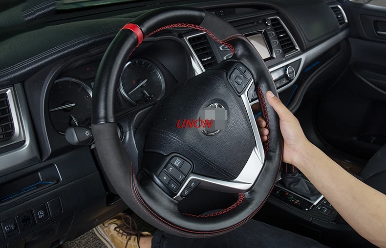 Чехол на руль с иглами и нитью кожа подходит для Toyota Highlander