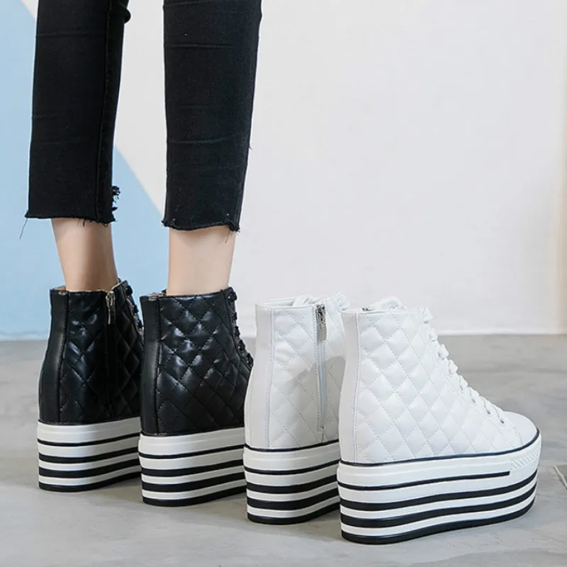 Женская обувь; коллекция года; модные кроссовки; женская обувь на платформе со шнуровкой; спортивная Женская прогулочная обувь, увеличивающая рост; ZZ-120