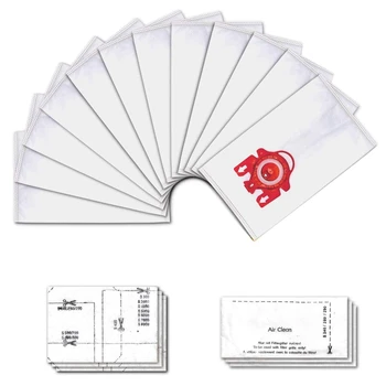 

FJM Type AirClean 3D Efficiency Vacuum Dust Bags with Exhaust AirClean and Motor Protection Filters for Miele Vacuums