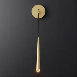 Скандинавский Лофт Золотой Mteal светодиодный настенный светильник креативный Ретро латунный длинный прикроватный светильник для спальни