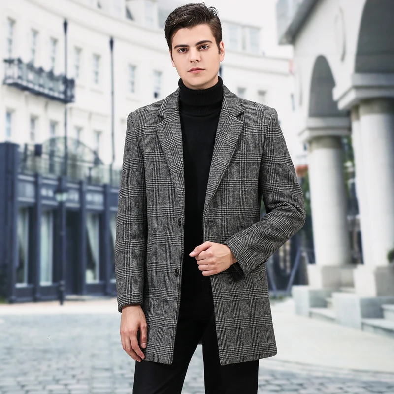 

Winter Woolen Coat Men Warm And Slim Fashion Retro Casual Long Coat Man Streetwear Wild Jacket Windbreaker Male Clothes M-3XL