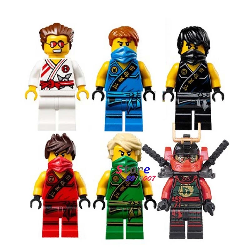 

1Set Series 1 Motorcycle JAY ZANE KAI LLOYD NYA GOLD BROWN PYRO SNAKE building blocks toys for children action figures