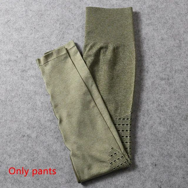 Army green pants Комплект из 2 предметов для йоги с эффектом омбре, женская одежда для фитнеса, спортивная одежда, женский спортивный бюстгальтер+ леггинсы для спортзала, спортивные костюмы, спортивная одежда для бега - Цвет: Army green pants