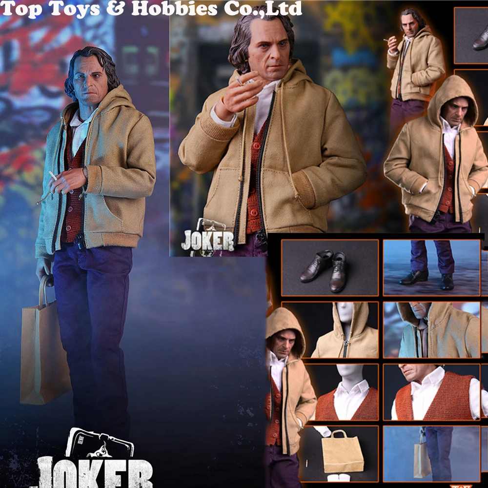 

In stock TOP-001 1/6 JOKER Joaquin Phoenix Clothes W/ Head Sculpt For 12" Figure body Model Toys