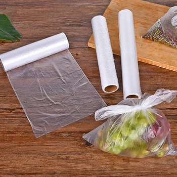 

50pcs/roll PE Clear Freezer Bags Disposable Food Storage Refrigerator Fresh Bag Plastic Wrap Roll Fruit Vegetable Cover