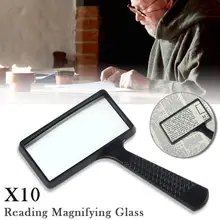 Handheld 10x lupa de leitura quadrado lupa lupa lupa 84026 alta definição retângulo ma ferramentas leitura