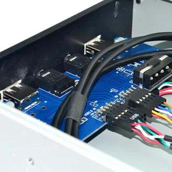 

20Pin 4 Port USB 3.0 Hub PC Front Panel Bracket HD Audio 3.5mm Earphone MIC Connector For Desktop 3.5