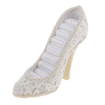 

High Heel Ring Holder Storage Jewelry Display Rack Organizer White