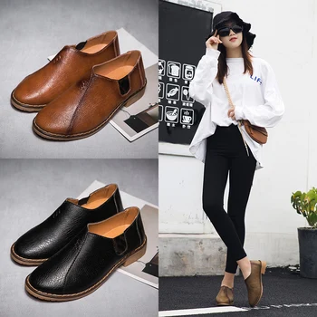 

2020 New Design Leather Shoes Woman Fashion Low Heel Leopard Women Brogue Shoes Business Oxford Shoes
