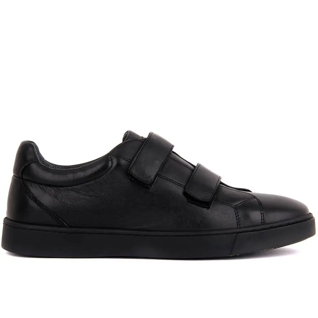 

Sail-Lakers Black Leather Velcro Men 'S Daily Casual Shoes