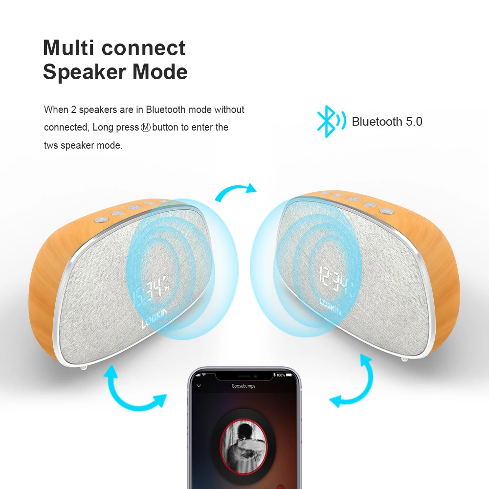 LOBKIN Wood Retro Elegent Bluetooth Speaker