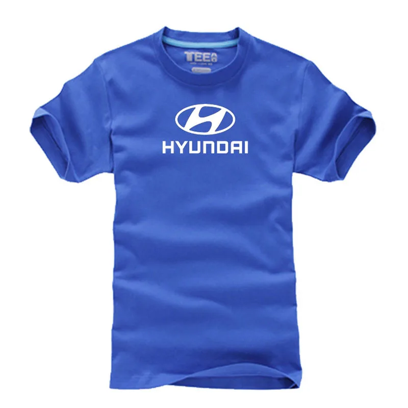 Новая хлопковая Футболка hyundai, топы с короткими рукавами и принтом, модные повседневные футболки