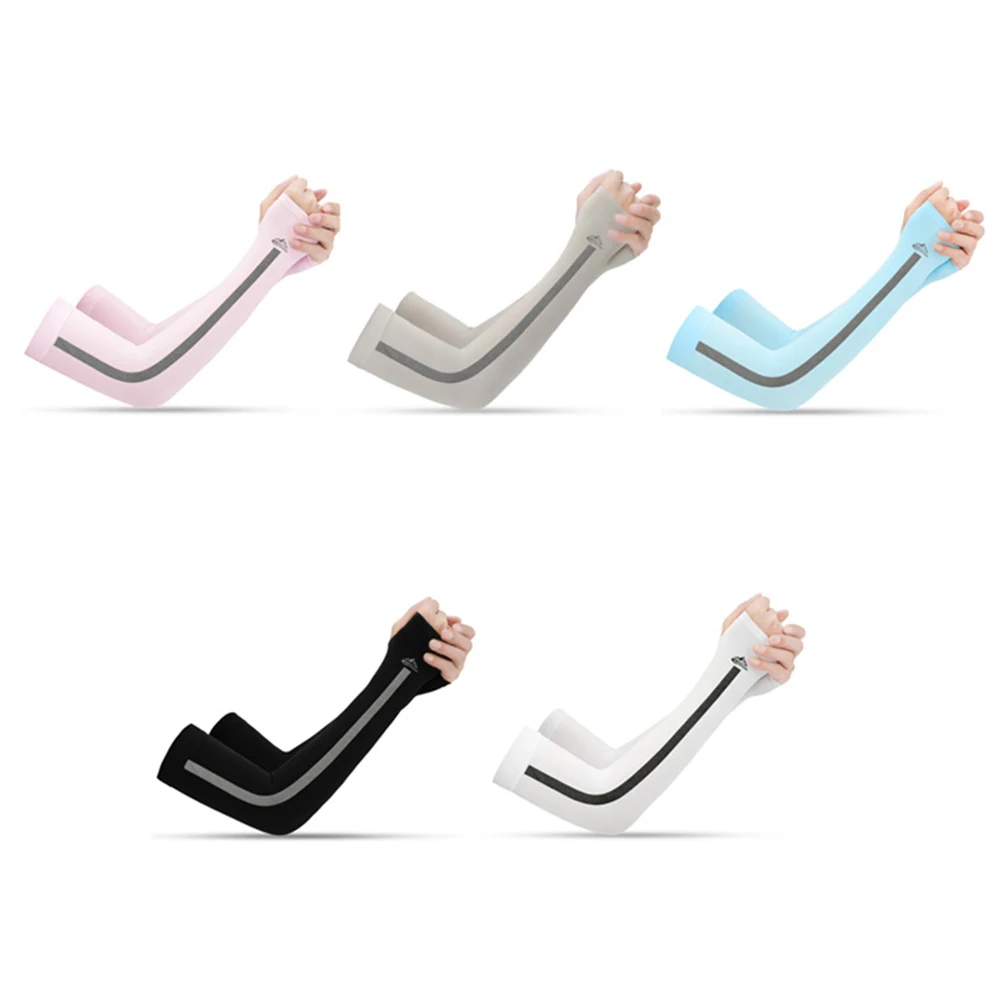Riding Sunscreen Arm Sleeves Ice Silk Breathable Unisex Cuff Summer Cool Sleeves Outdoor Sports Running Arm UV Protection Cover