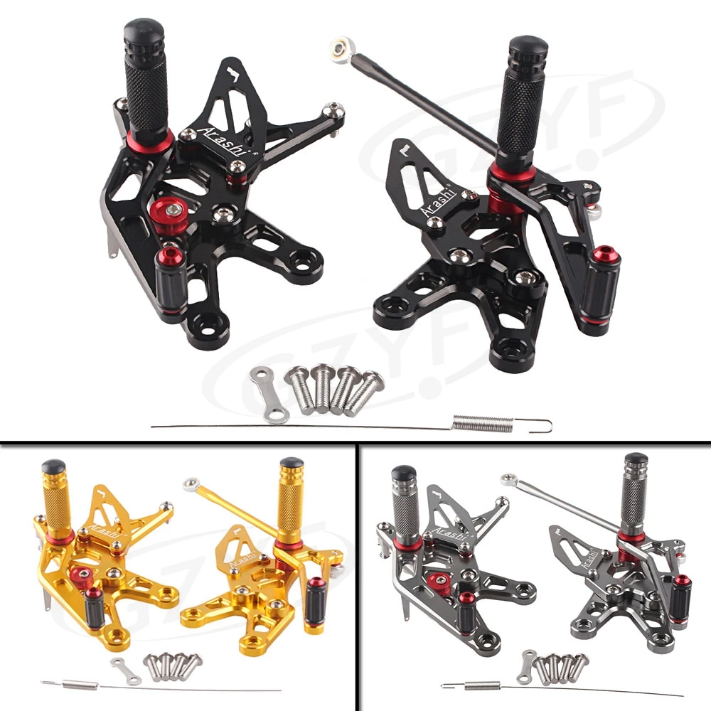 

Motorcycle Rear Footpegs Footrest Assembly For Kawasaki ZX10R ZX-10R 2006 2007 Foot Rests Pegs Set Aluminum 1Pair