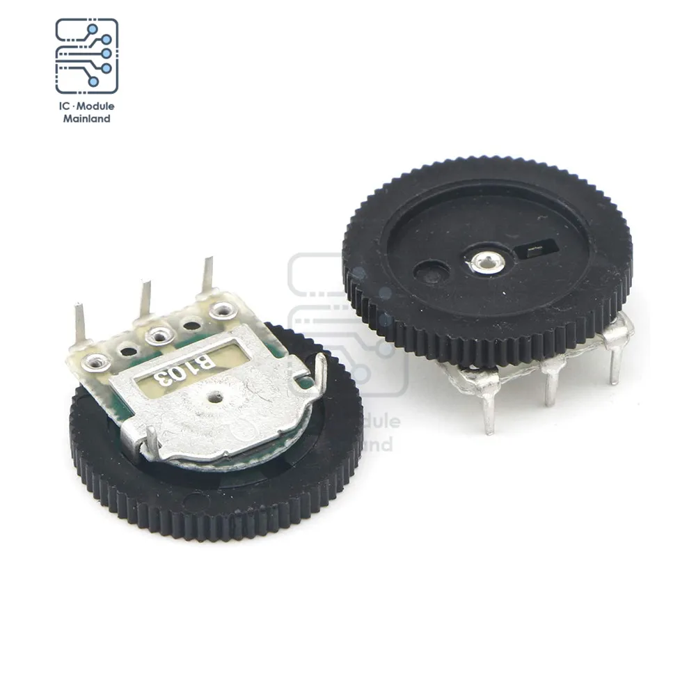 10 шт./лот B103 10K Ohm 3 контакта циферблат колеса потенциометра аудио стерео регулятор