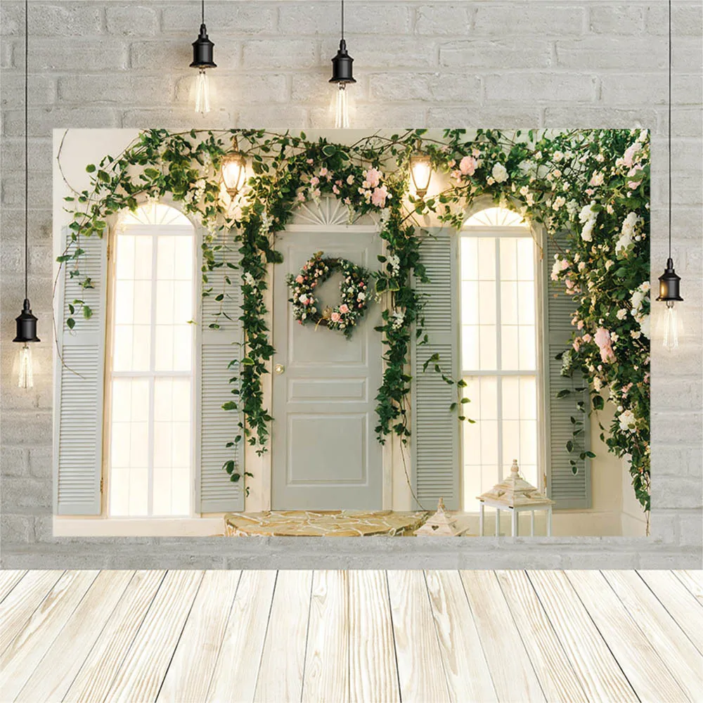 

Avezano свадебный фон для свадебной фотосъемки фото реквизит интерьер Окно Дверь Цветочный зеленый Фотофон