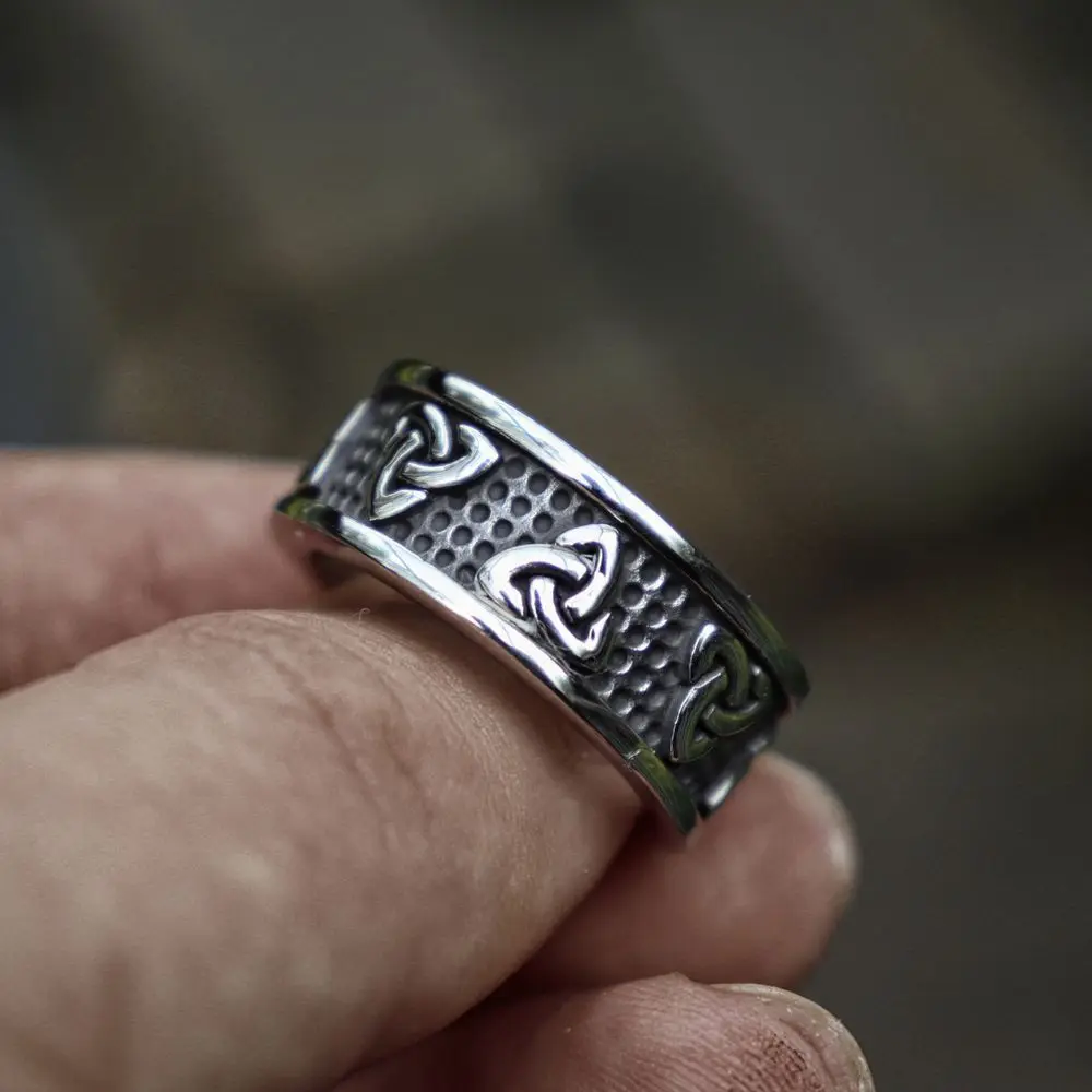 Viking, нержавеющая сталь, кельтский узел, обручальное кольцо для мужчин, Скандинавская троица, кольца для мужчин, s серебряное кольцо, ювелирное изделие