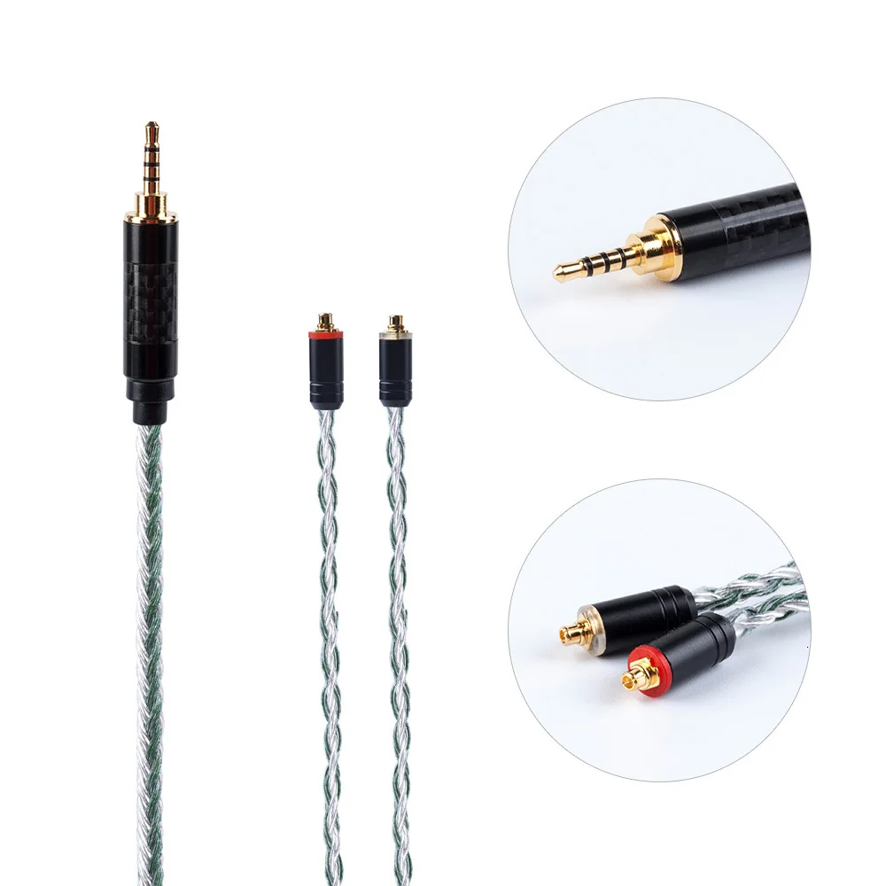 HiFiHear 16 Core посеребренный балансный кабель 2,5/3,5/4,4 мм с MMCX/2pin/QDC разъем для ZS10 Pro AS10 CCA C12 BLON BL-03