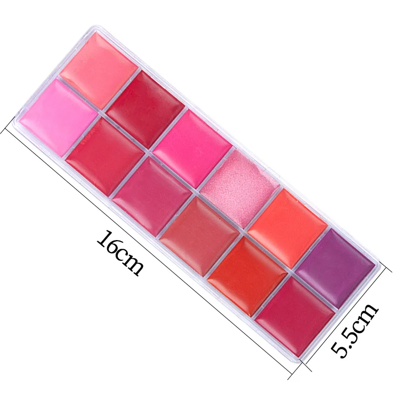 12 Colors Women Moisturizing Long Lasting Lip Gloss Palette Girls Nude Cosmetic Makeup Lip Tools Lipstick Female 6