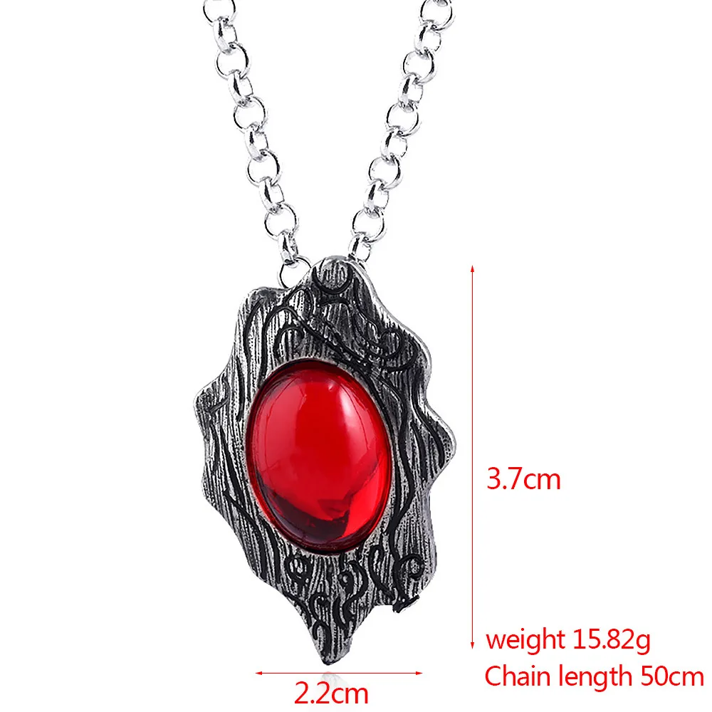 Косплей ювелирные изделия, кулон ожерелье DMC Данте косплей вспомогательная цепь ожерелье кулон с красным камнем сплав