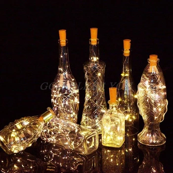 

10/20 LED Solar Wine Bottle Cork Shaped String Lights Night Fairy Christmas Fairy Light Outdoor Garland Strings Drop Shipping