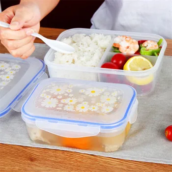 

Heat-resistant Sealed Lunch Box Healthy Plastic Food Container Microwave Oven Bento Boxes Fridge Transparent Soup Storage Box