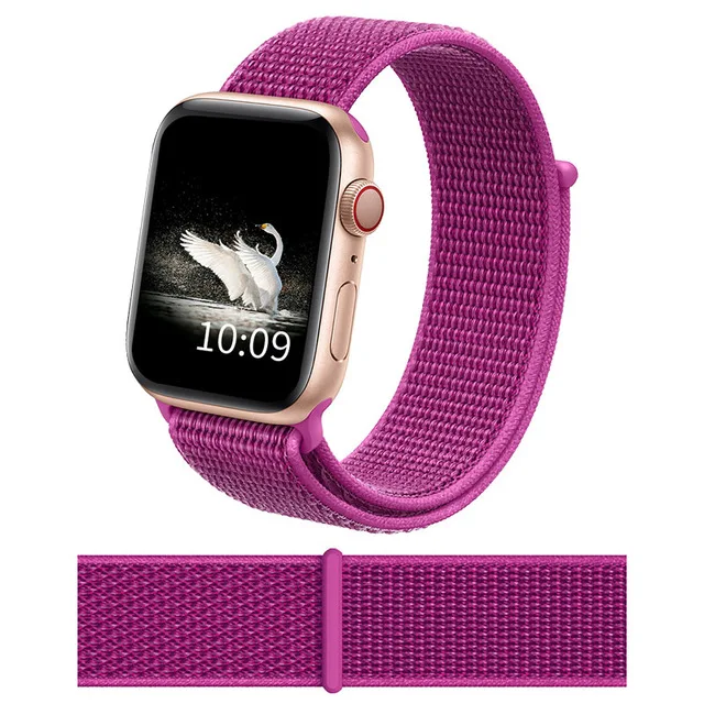 Нейлоновый ремешок для часов для Apple Watch Series 5 4 3 2 1 мягкий дышащий сменный браслет на запястье для iWatch 38 мм 40 мм 42 мм 44 мм - Цвет: Color 1
