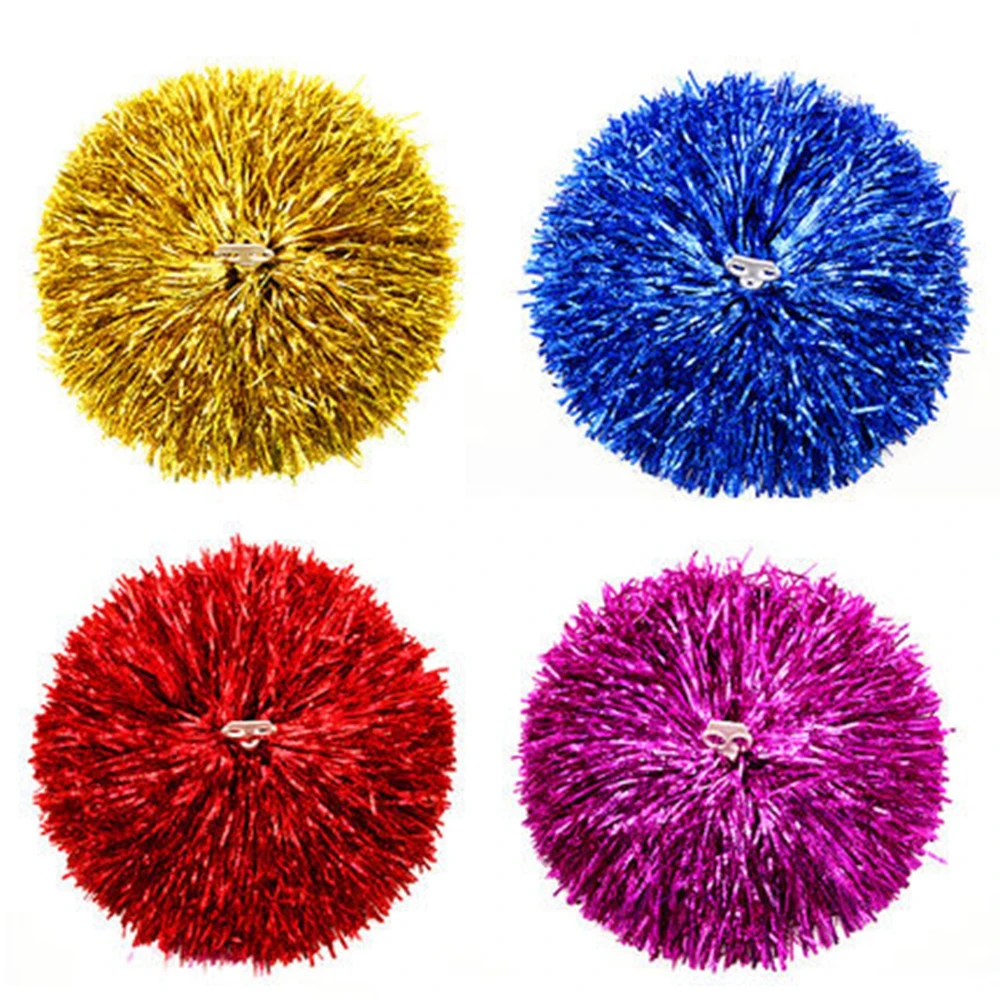 1Pair Cheerleader Pom Poms Finger Ring Style Cheap Practical Cheerleading Cheering Flower Ball Sports Vocal Dance Party Decor