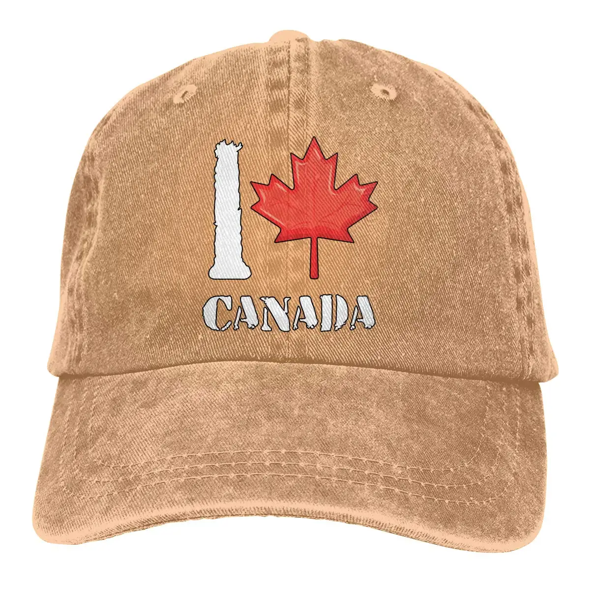 I Heart канадская Мужская и женская регулируемая бейсболка s джинсовая бейсболка