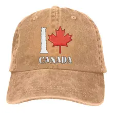 I Heart канадская Мужская и женская регулируемая бейсболка s джинсовая бейсболка