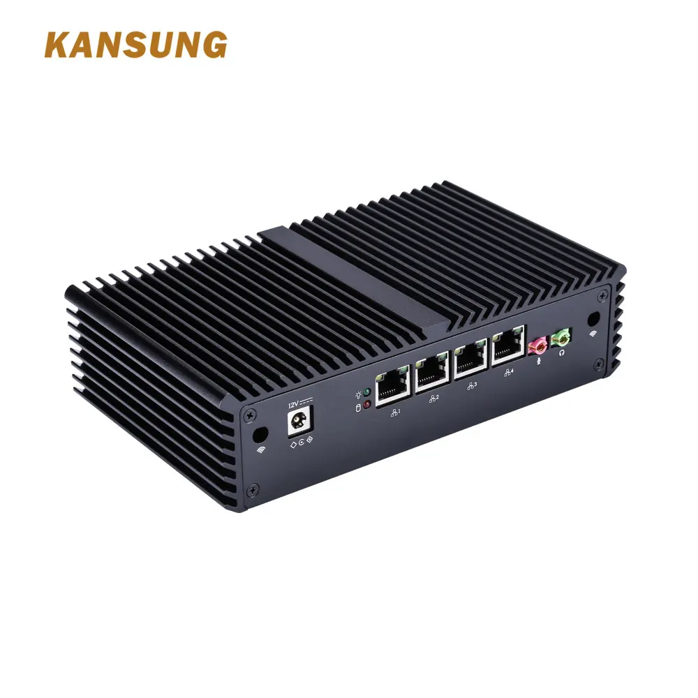  Fanless Mini PC 4 Gigabit Core i3 i5 i7 Micro Gaming PC Computer AES-NI Fanless Firewall router Thi