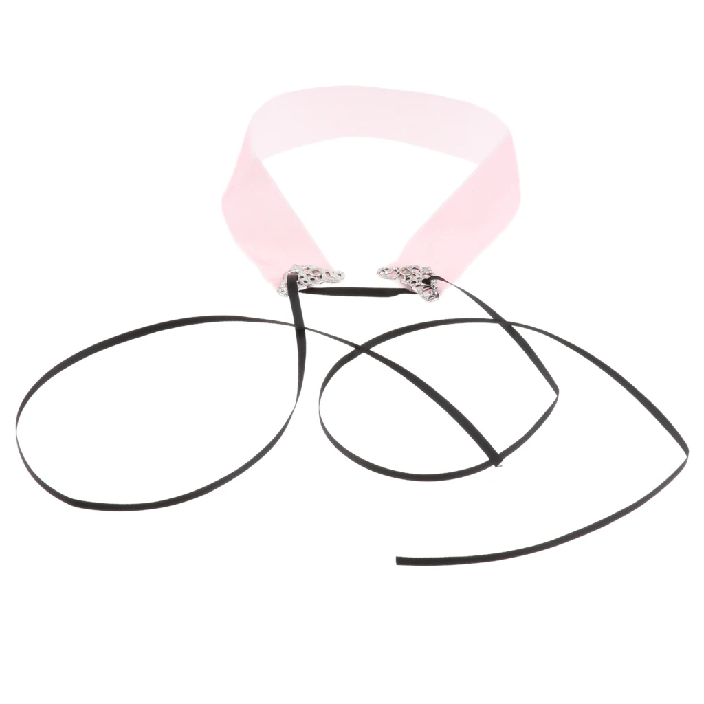 Wide Thick Punk Boho Summer Velvet Lace up Choker Necklaces Adjustable for Women Girls