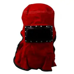 Новая кожаная электрическая сварочная маска для лица Защитная маска красная