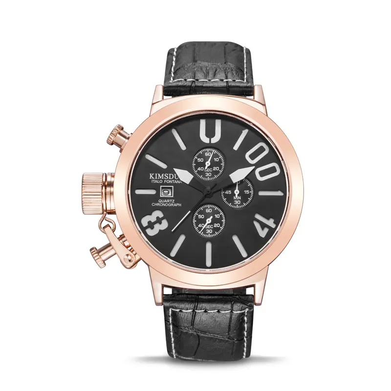 

High Quality Men's Sport Watch Quartz Fashion Big Face Chic Calendar Chronograph Watches For Men Wristwatch Dropshipping