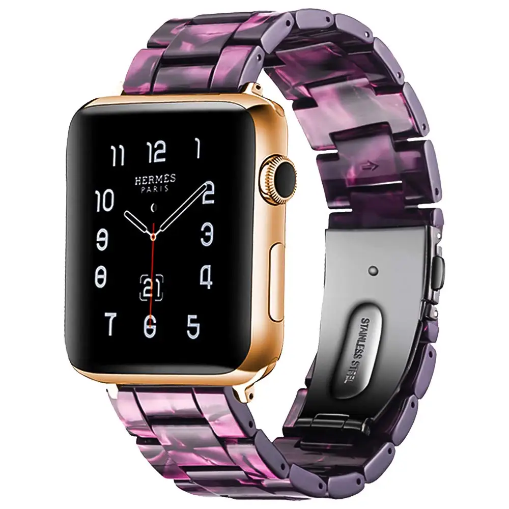 Ремешок из смолы для Apple watch 44 мм 40 мм iwatch 42 мм 38 мм Пряжка из нержавеющей стали ремешок для часов Браслет Apple watch 5 4 3 21