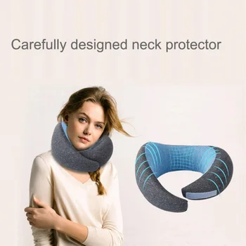 

U-Shaped Travel Pillow Memory Foam Cotton Ergonomic Design Neck Support Pillow For Car Airplane Train High-speed Rail Office